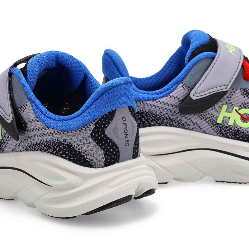 Baskets de performance CLIFTON 10, gris brumeux/noir, enfants