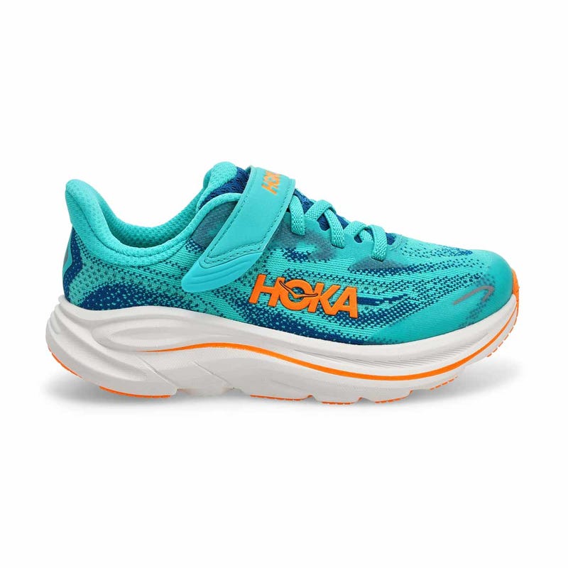 Kids'  Clifton 10 Performance Sneaker - Night Glow Blue/Electric Aqua