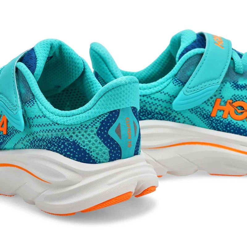 Kids'  Clifton 10 Performance Sneaker - Night Glow Blue/Electric Aqua