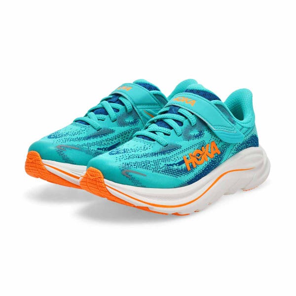 Kids'  Clifton 10 Performance Sneaker - Night Glow Blue/Electric Aqua