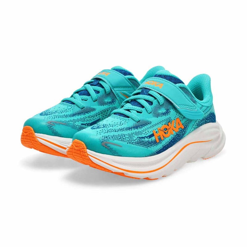 Kids'  Clifton 10 Performance Sneaker - Night Glow Blue/Electric Aqua