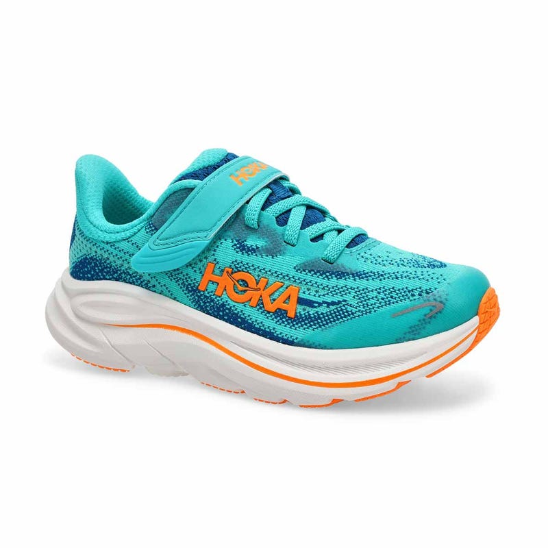 Kids'  Clifton 10 Performance Sneaker - Night Glow Blue/Electric Aqua