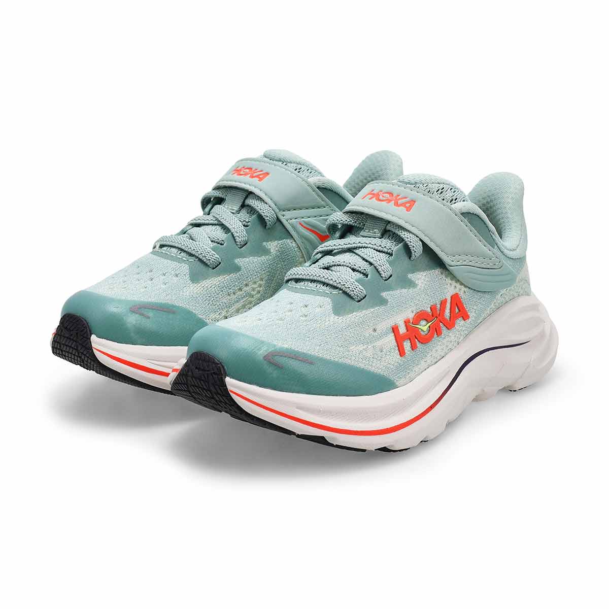 Baskets de performance CLIFTON 10, sauge/flamme néon, enfants