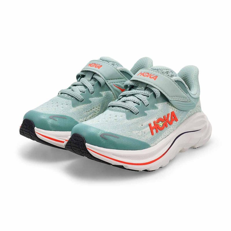 Baskets de performance CLIFTON 10, sauge/flamme néon, enfants