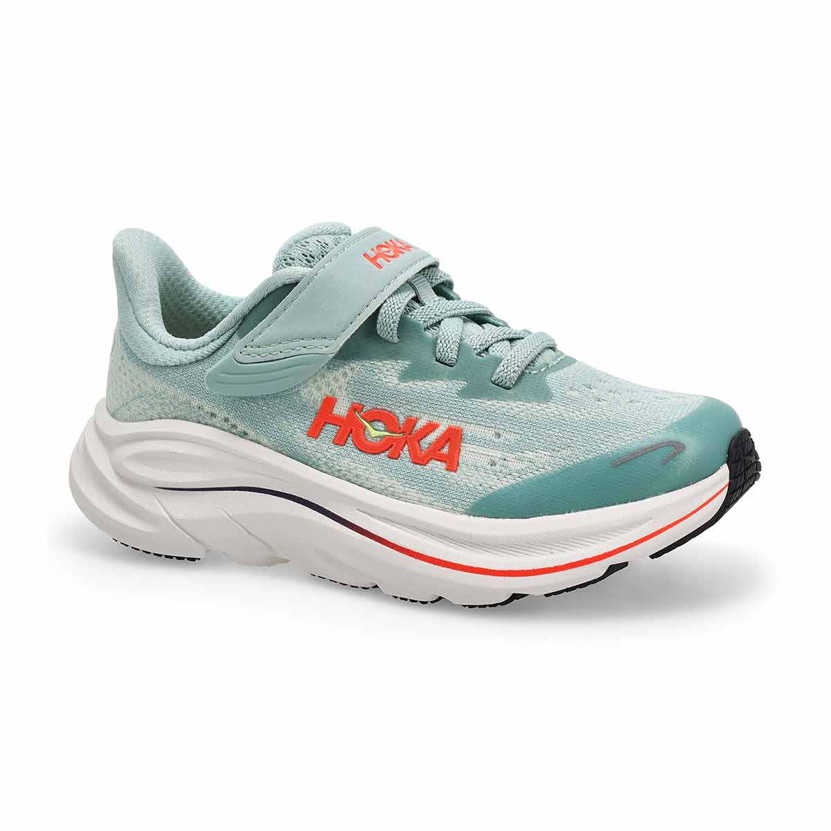 Baskets de performance CLIFTON 10, sauge/flamme néon, enfants