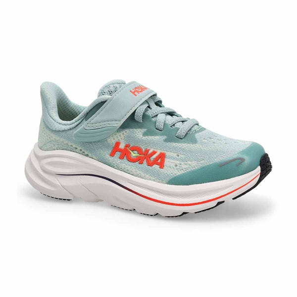 Baskets de performance CLIFTON 10, sauge/flamme néon, enfants