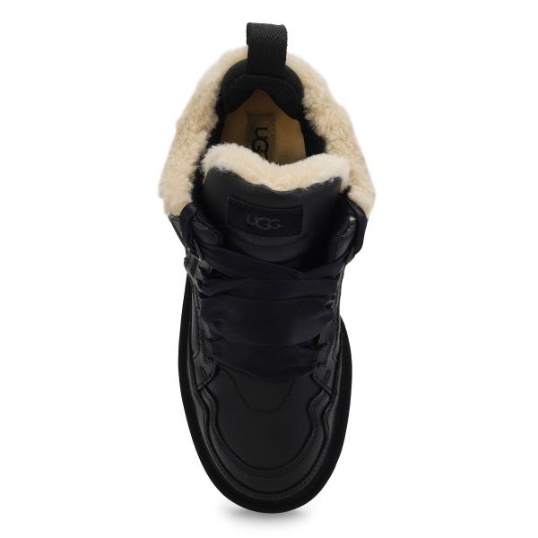 Women's  Lowmel Leather Lace Up Sneaker - Black