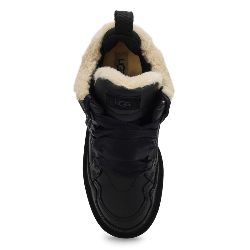 Women's  Lowmel Leather Lace Up Sneaker - Black