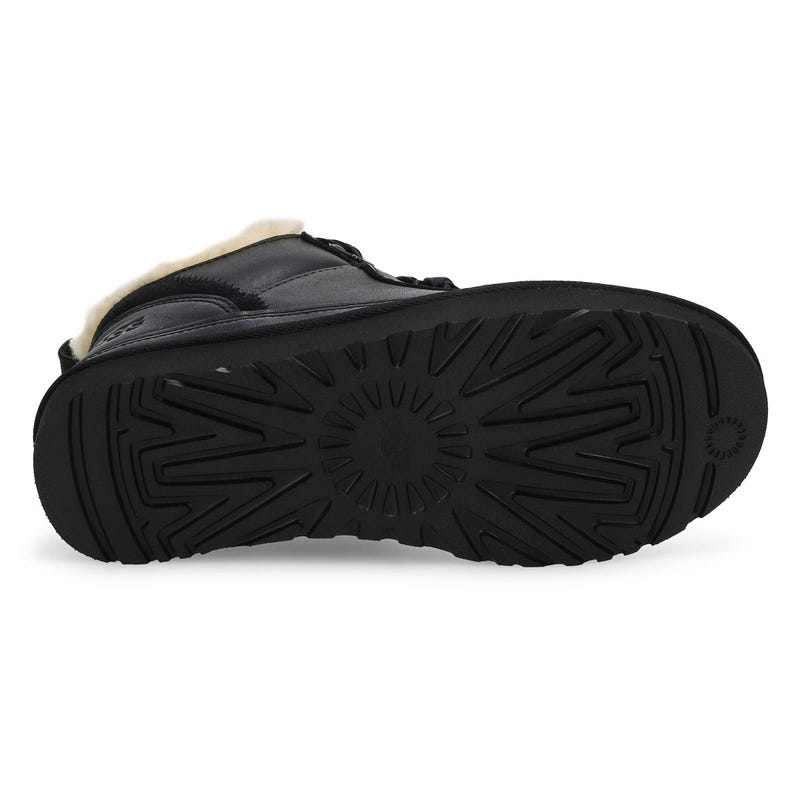 Women's  Lowmel Leather Lace Up Sneaker - Black