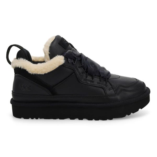 Women's  Lowmel Leather Lace Up Sneaker - Black