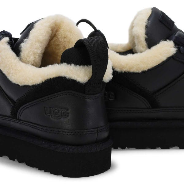 Women's  Lowmel Leather Lace Up Sneaker - Black