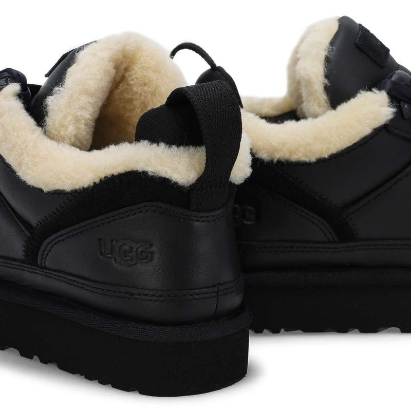 Women's  Lowmel Leather Lace Up Sneaker - Black