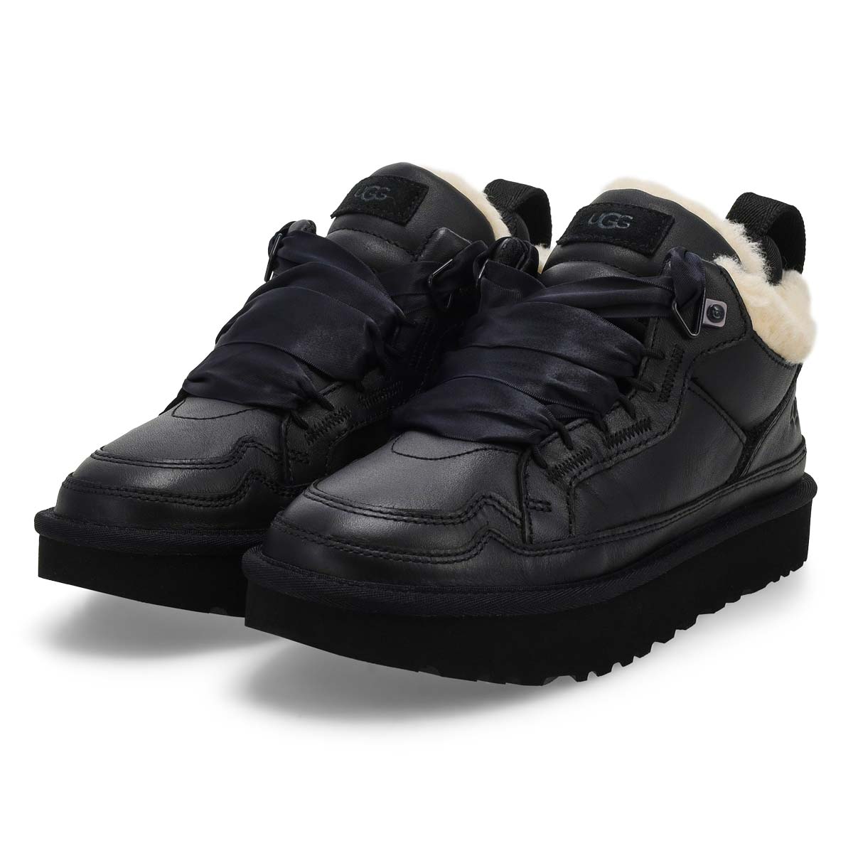 Women's  Lowmel Leather Lace Up Sneaker - Black