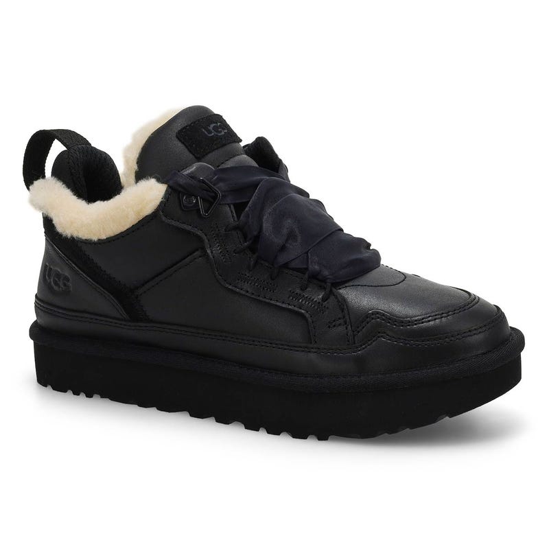 Women's  Lowmel Leather Lace Up Sneaker - Black