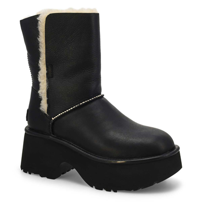 Lds Esmee Leather Platform Boot - Black