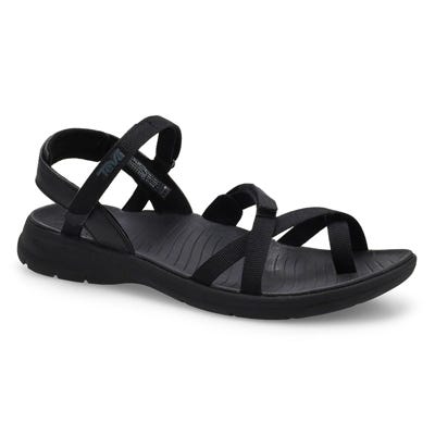 Lds Tirra Traveler Slingback Sport Sandal - Black/Black
