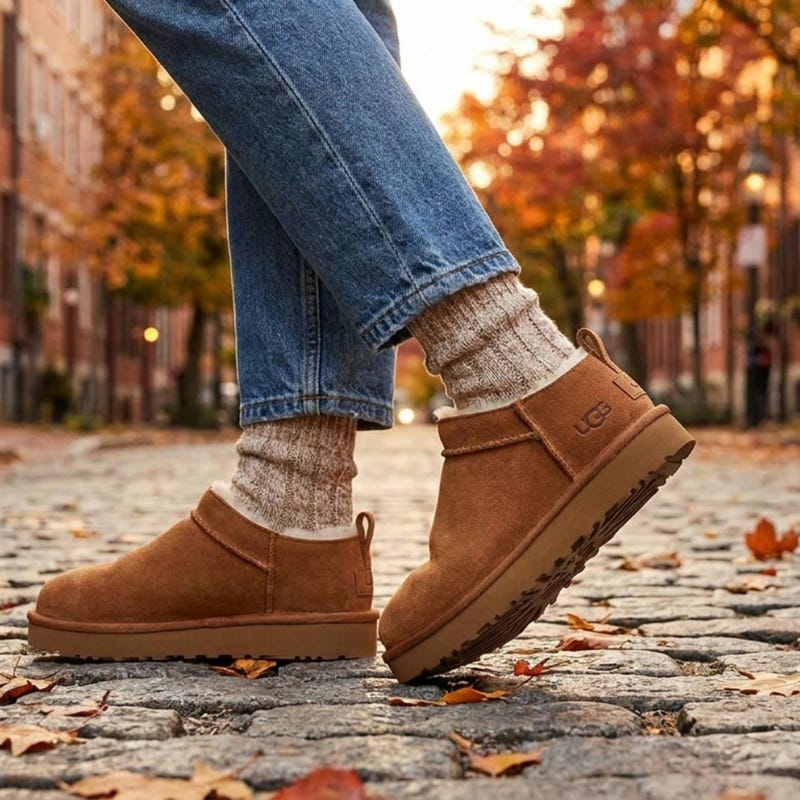Botte en peau de mouton CLASSIC MICRO, châtaigne, femmes