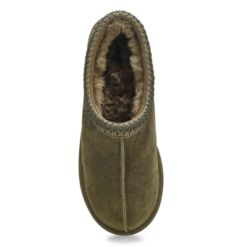 Pantoufle en peau de mouton Tasman II pour hommes - Olive brûlée/Nuit de forêt