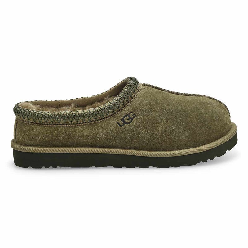 Pantoufle en peau de mouton Tasman II pour hommes - Olive brûlée/Nuit de forêt