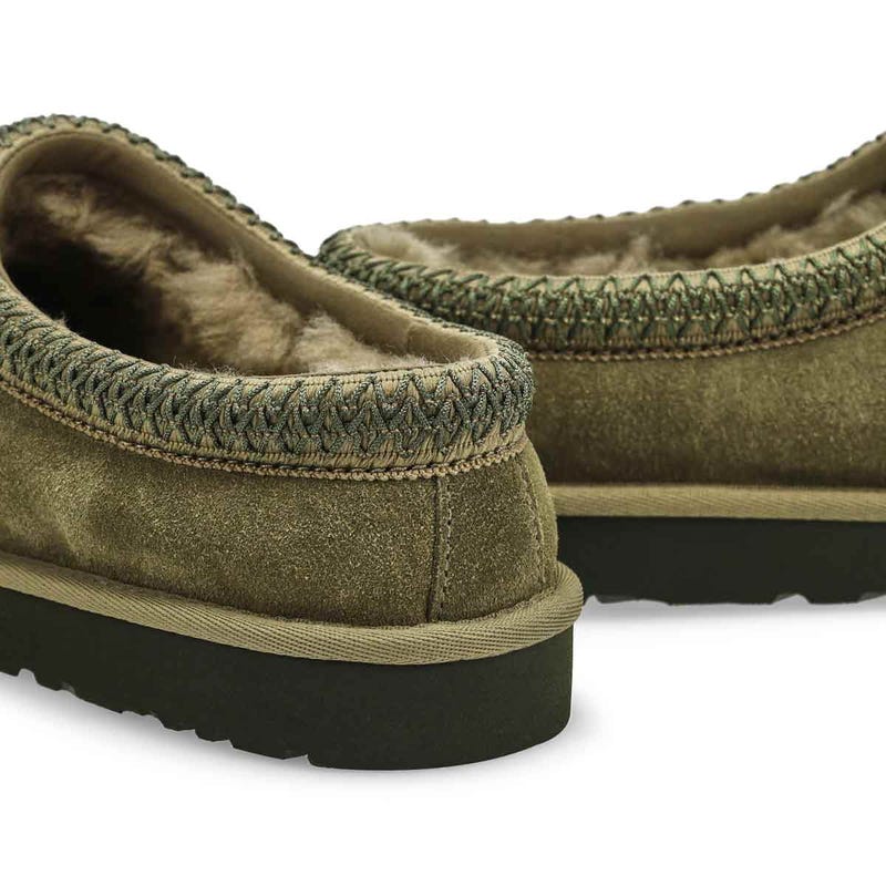 Pantoufle en peau de mouton Tasman II pour hommes - Olive brûlée/Nuit de forêt