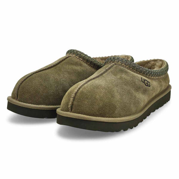 Pantoufle en peau de mouton Tasman II pour hommes - Olive brûlée/Nuit de forêt