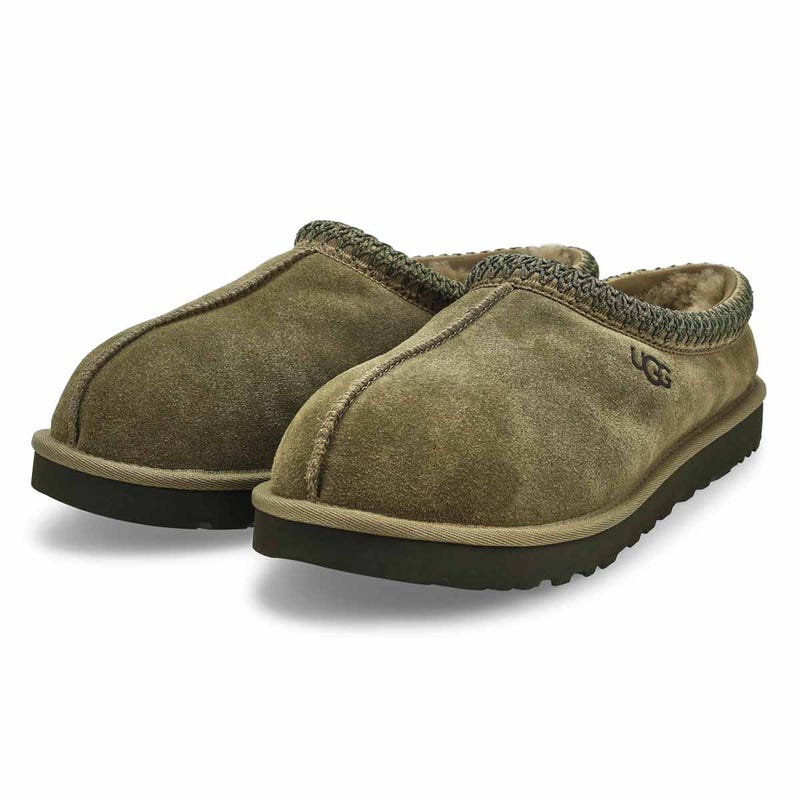 Pantoufle en peau de mouton Tasman II pour hommes - Olive brûlée/Nuit de forêt