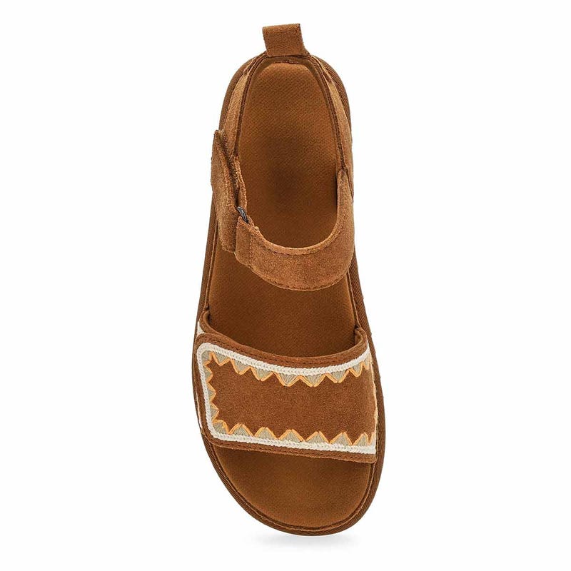 Women's Golden Star Artistitch Platform Sandal - Chestnut