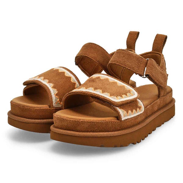 Women's Golden Star Artistitch Platform Sandal - Chestnut