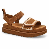 Women's Golden Star Artistitch Platform Sandal - Chestnut