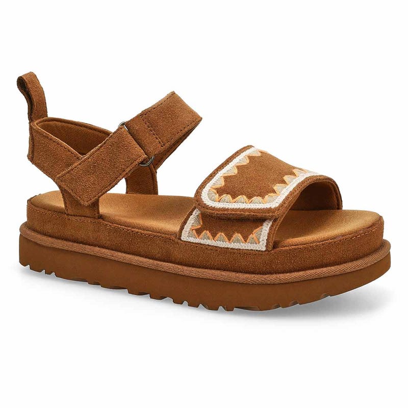 Women's Golden Star Artistitch Platform Sandal - Chestnut