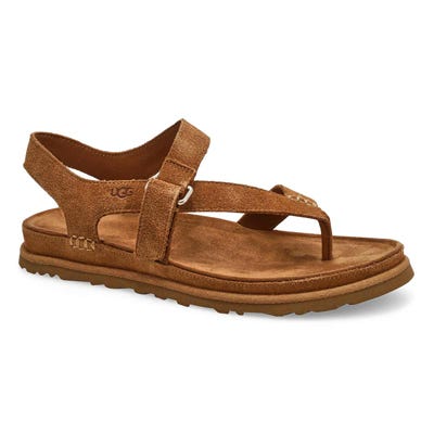 Lds Golden Gaze Toe Post Sandal - Chestnut