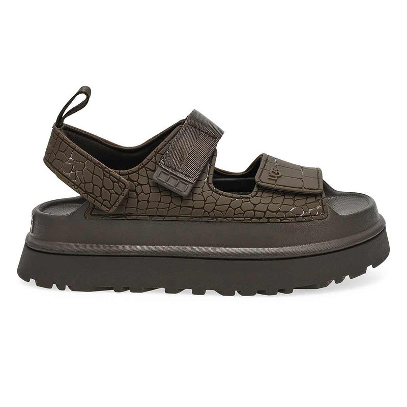 Women's  Golden Glow Embossed Platform Sandal - Dense Smoke