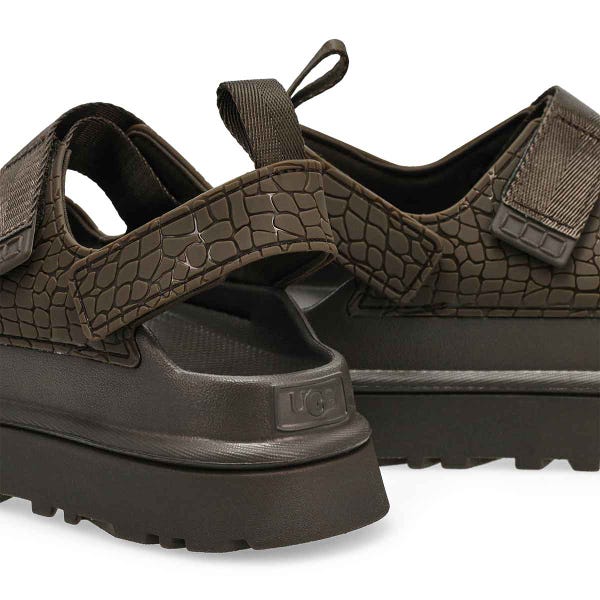 Women's  Golden Glow Embossed Platform Sandal - Dense Smoke