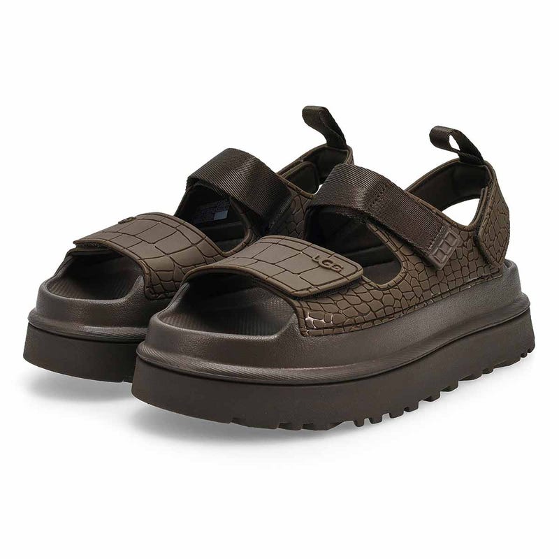 Women's  Golden Glow Embossed Platform Sandal - Dense Smoke