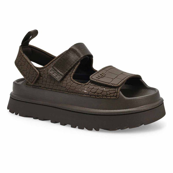 Women's  Golden Glow Embossed Platform Sandal - Dense Smoke