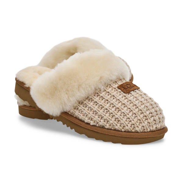 Kids'  Cozy II Knit Sheepskin Slipper - Cream