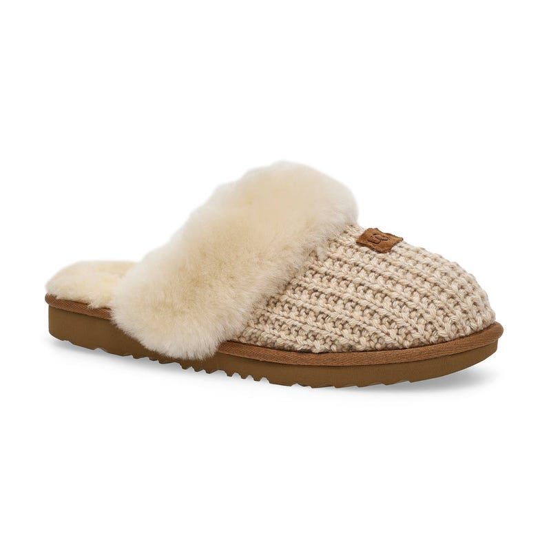 Kids'  Cozy II Knit Sheepskin Slipper - Cream