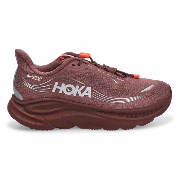 Women's HOKA Clifton 11 GTX performance sneaker in Smoky Quartz/Deep Mauve.
