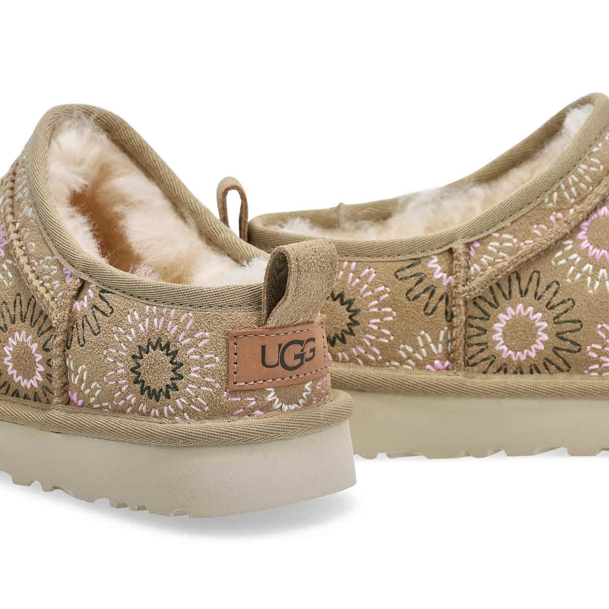 Botte en peau de mouton CLASSIC MICRO SUN STITCH, graine de moutarde, femmes