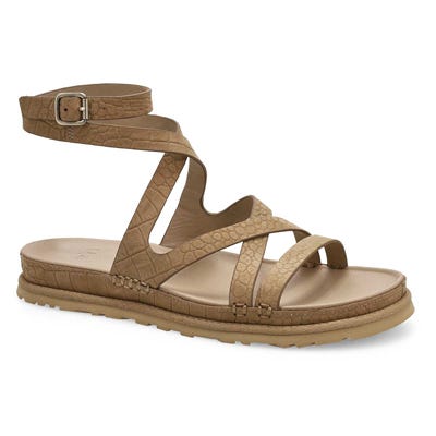 Sandale à bride de cheville GOLDEN GAZE EMBOSSED ANKLE WRAP, graine de moutarde, femmes