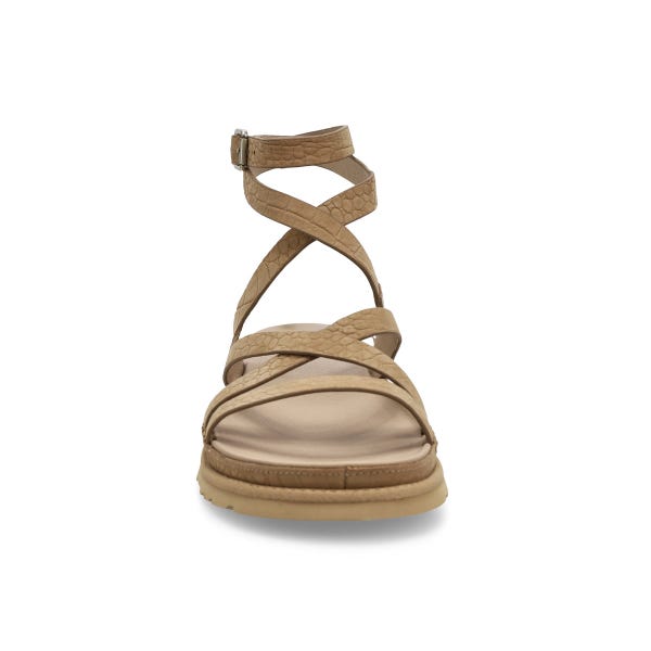 Sandale à bride de cheville GOLDEN GAZE EMBOSSED ANKLE WRAP, graine de moutarde, femmes