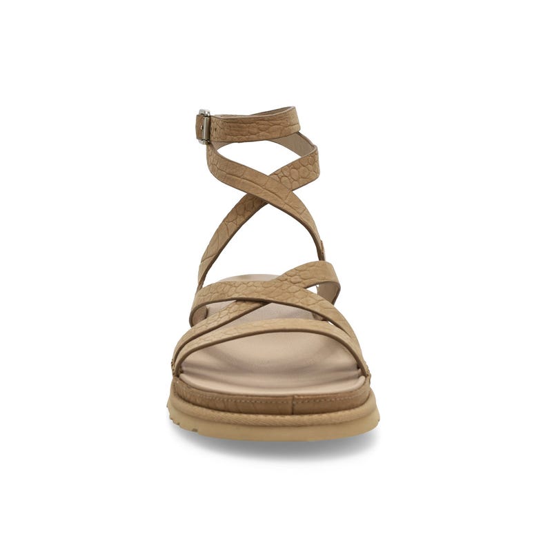 Sandale à bride de cheville GOLDEN GAZE EMBOSSED ANKLE WRAP, graine de moutarde, femmes