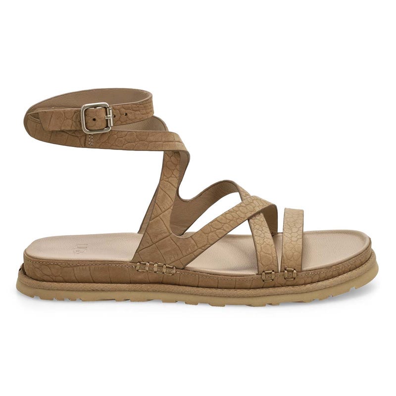 Sandale à bride de cheville GOLDEN GAZE EMBOSSED ANKLE WRAP, graine de moutarde, femmes