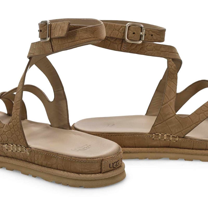 Sandale à bride de cheville GOLDEN GAZE EMBOSSED ANKLE WRAP, graine de moutarde, femmes