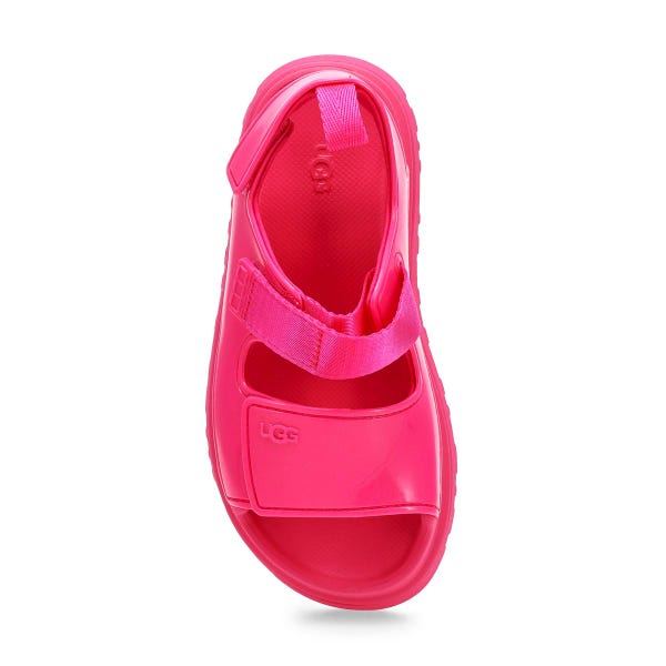 Girls' GoldenGlow Glossy Sparkles Platform Sandal - Deep Coral