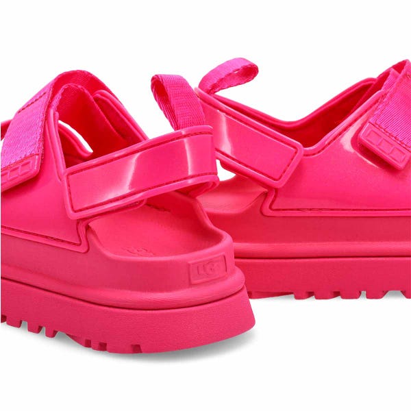 Girls' GoldenGlow Glossy Sparkles Platform Sandal - Deep Coral