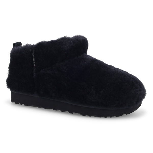 Women's  Classic Ultra Mini Fluffed Boot - Black