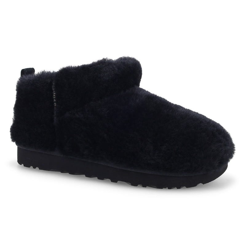 Women's  Classic Ultra Mini Fluffed Boot - Black