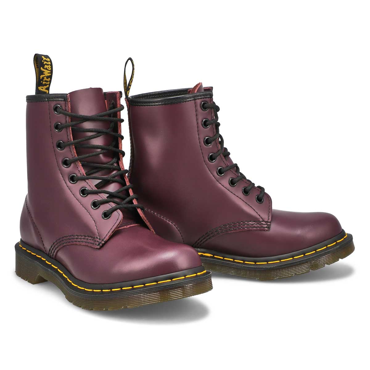 Bottes 1460 à 8 œillets, cuir lisse violet, femmes