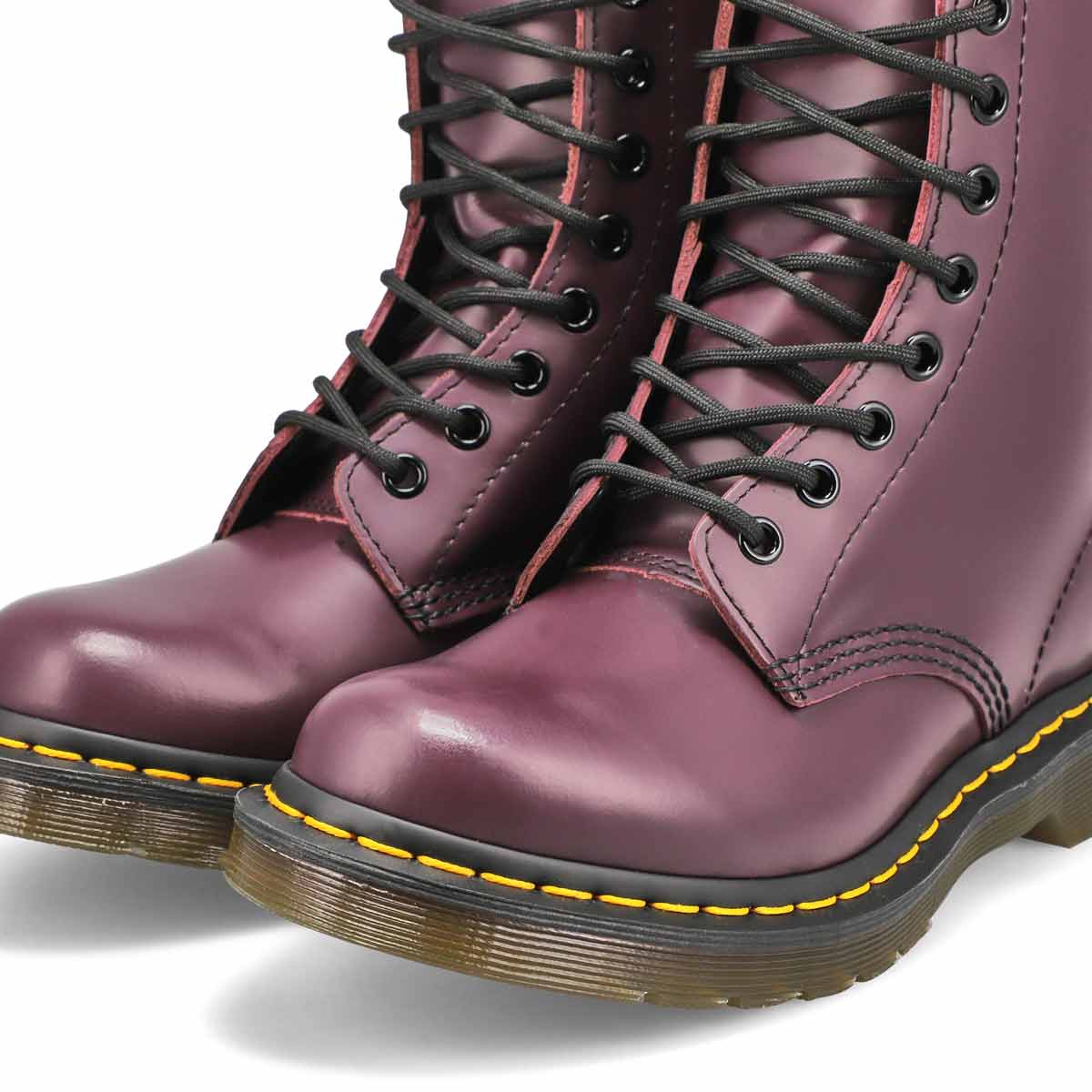 Bottes 1460 à 8 œillets, cuir lisse violet, femmes